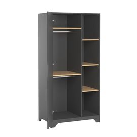 Armoire 1 Porte Vox Leaf - Gris Et Bois