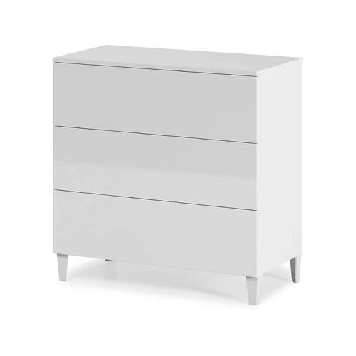 Commode " Loft" 3 Tiroirs Avec Piètement - 80 X 80 X 40cm - Blanc