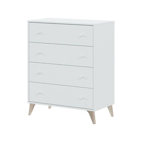 Commode "Sweet" - 4 Tiroirs - 95 X 77.5 X 40 Cm - Blanc