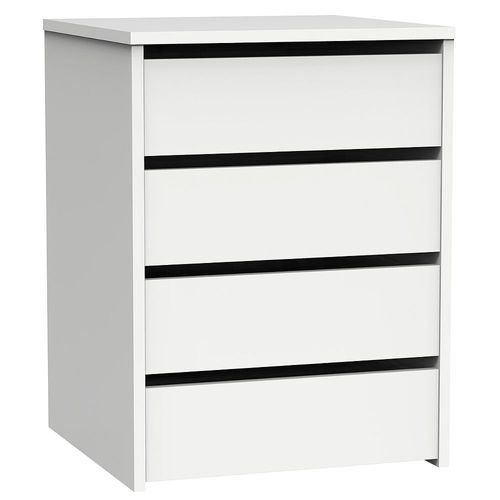 Commode Meuble De Rangement Coloris Blanc Brillant - Hauteur 61 X Longueur 46 X Profondeur 45 Cm