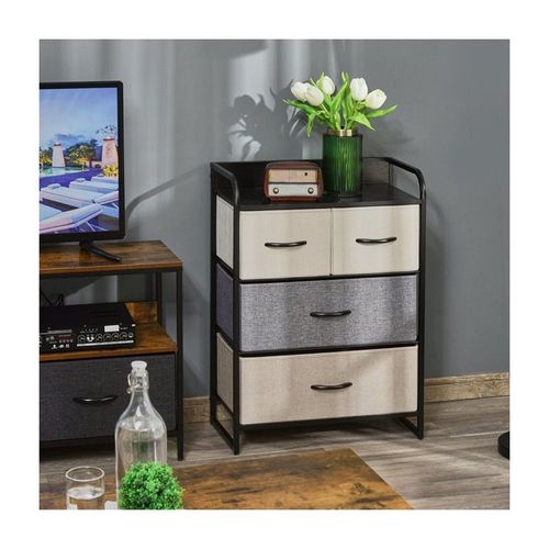 Commode De Rangement Cheers Noire Et Grise