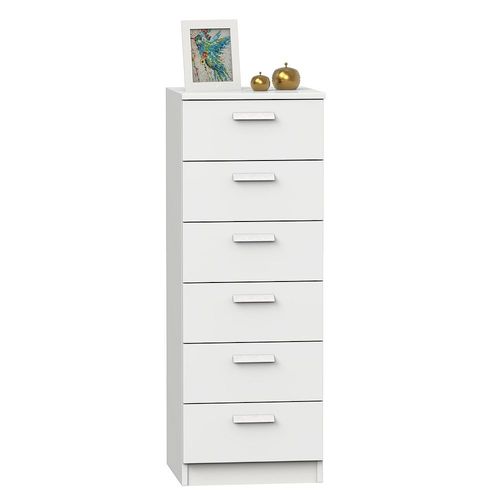 Chiffonnier Meuble De Rangement Coloris Blanc - Hauteur 110 X Longueur 40 X Profondeur 40 Cm