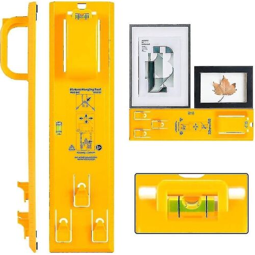 Outil de suspension d'image avec kit de suspension murale de cintre d'image de niveau facile (outil de suspension jaune)