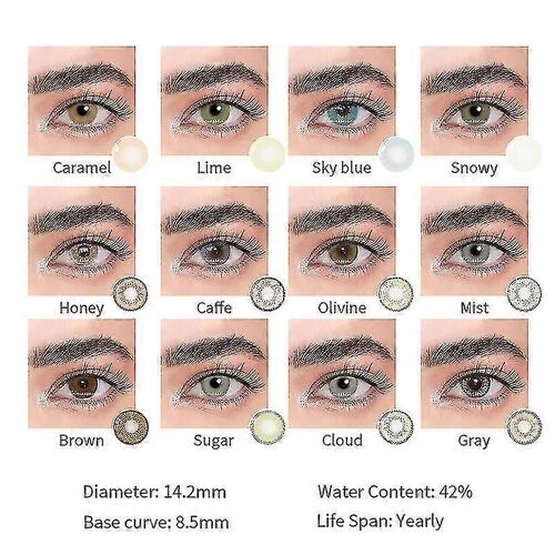 Lentilles De Contact Couleur, 1 Paire Par An, Athena, Lentilles Bleues