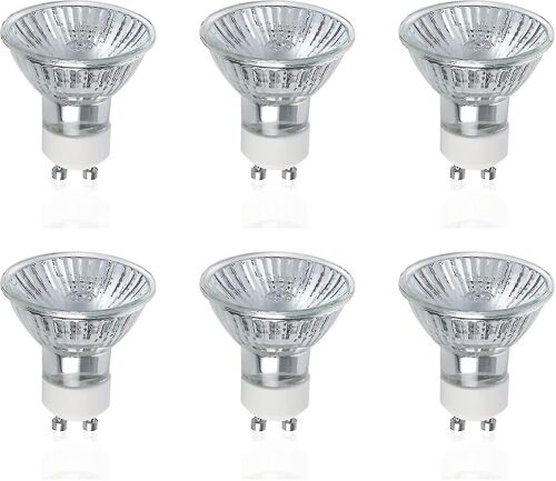 Ampoules Halogènes Gu10, Pack De 6 Spots Halogènes Gu10 50w, Ac 220v-240v, 700 Lumens, Angle De Faisceau 40, 2800k Blanc Chaud, Dimmable