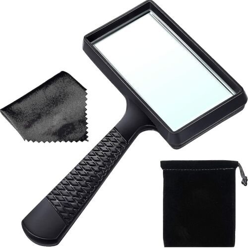 5x Loupe portative, 3,77 x 1,89 pouces de loupe rectangulaire, scratch