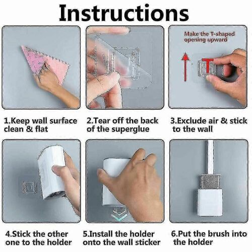Ensemble de brosse de toilette en silicone avec porte-brosse murale Brosse de nettoyage TW