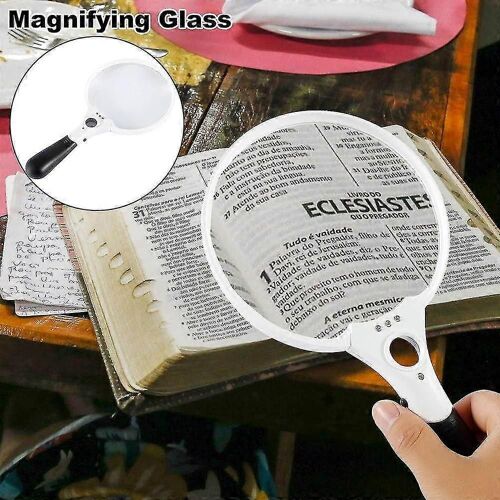 Loupe De Lecture Portable Extra Large 25x Loupe Avec 3 Lumières Led