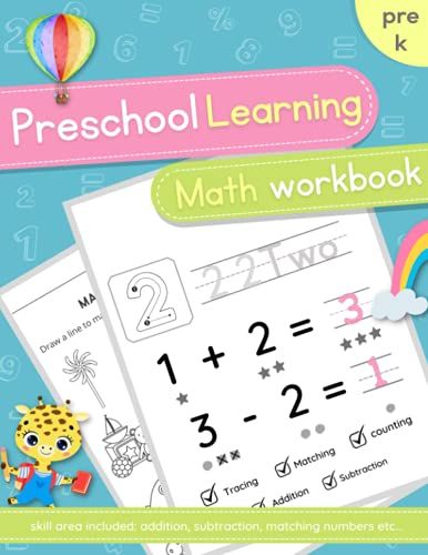 Preschool Learning Math Workbook: Preschool Math At Home A Math Workbooks For Kindergarteners
