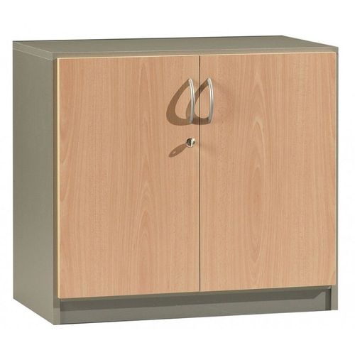 Armoire Basse De Bureau 2 Portes Hêtre Alu