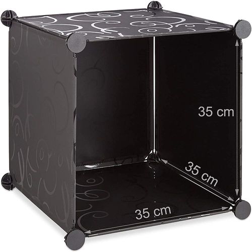 Étagère Cubes Rangement Penderie Armoire 11 Casiers 2 Tringles Plastique Noir 13_0001262_3