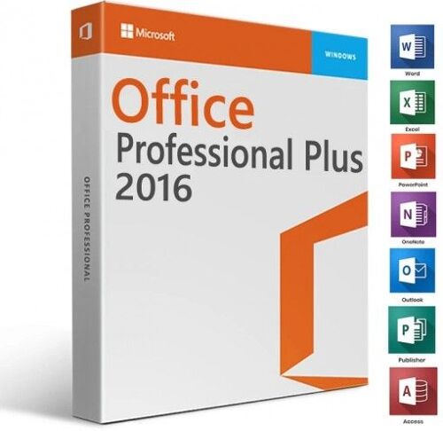 Microsoft Office 2016 Professional Plus - "Activation Automatique En Ligne À Vie" (Livraison Rapide)