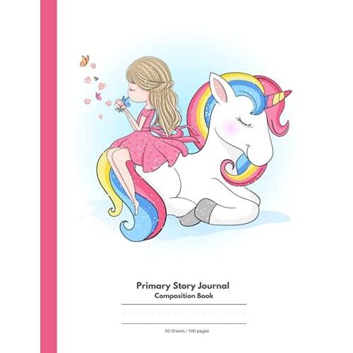Primary Story Journal Composition Book: Early Writer Notebook And Dotted Midline And Picture Space For Kids, Grades K-2 School Exercise Book, 100 Story Pages