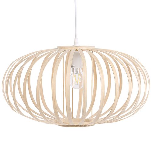 Lampe Suspension Ovale En Bambou Clair Havel
