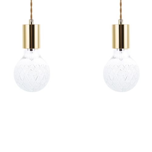 Set De 2 Lampes Suspensions Dorées Anza