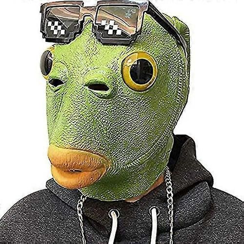 Masque À Tête De Poisson Carnaval Mascarade Party Cosplay Adulte Real Latex Drôle Âne Cheval Loup Zoo Prop Full Face Halloween Costume