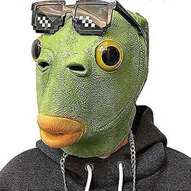 Masque À Tête De Poisson Carnaval Mascarade Party Cosplay Adulte Real Latex Drôle Âne Cheval Loup Zoo Prop Full Face Halloween Costume
