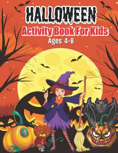 Halloween Activity Book For Kids Ages 4-8