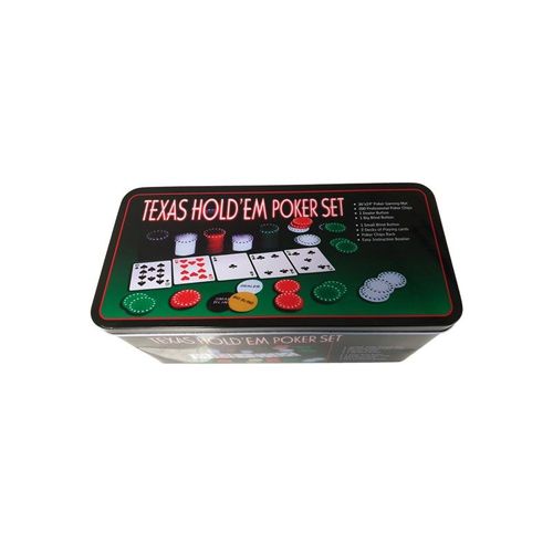 Coffret Boite Métal De Poker 200 Jeton, Tapis Et Jeu De Carte