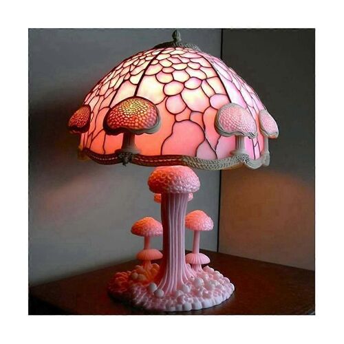 Lampe De Table De Série De Plantes Tachées Chambre Colorée De Chevet Champignon Rétro Table Lampe De Nuit Atmospher