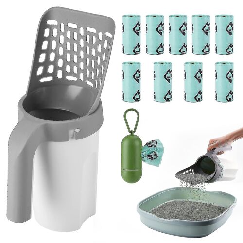 Cat Litter Scoop, Enhanced Cat Litter Scoop Avec Support Litter Shovel Avec Sac Et Déchets Cat Scooper