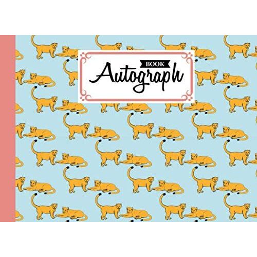 Autograph Book: Cheetah Cover | Memory Book, Signature Celebrity Memorabilia Album Gift, Size 8.25" X 6" By Vinh Nguyen