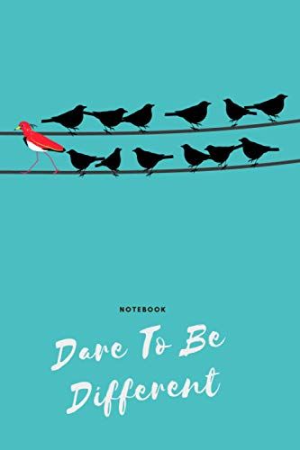 Dare To Be Different Notebook: Birds On Wire Writing Journal, 120 Medium Rulled Paper Notebook