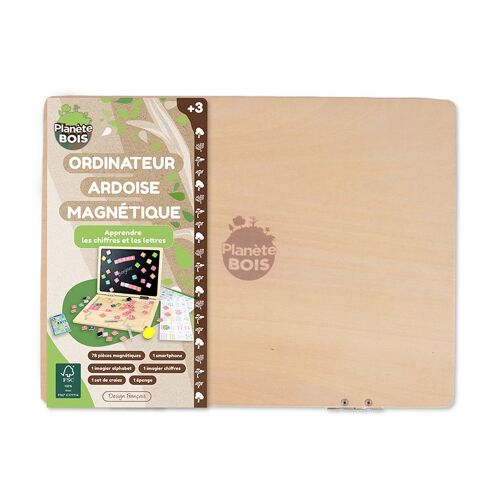 Ordinateur Ardoise Magnétique En Bois - Beige