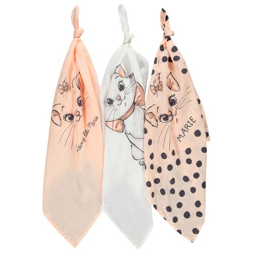 Lot De 3 Langes En Coton Motif Marie Aristochats Disney - Rose Clair