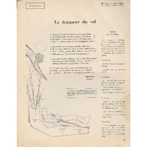 Récitation Le Dormeur Du Val