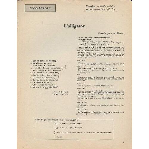 Récitation L Alligator
