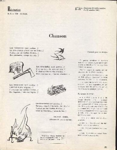 Récitation Chanson Extrait Du D.C. N°120 Du 11-10-62