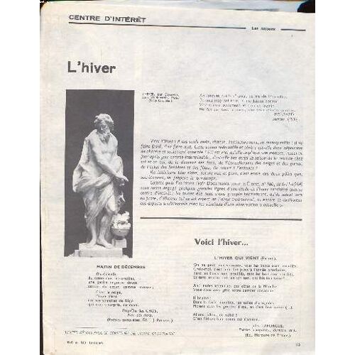 Centre D Intérêt L Hiver Extrait Du D.C. N°163 Du 17-12-64