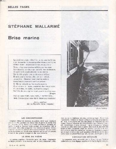 Belles Pages Brise Marine De Mallarmé Stéphane Extrait Du D.C. N°171 Du 22-4-65