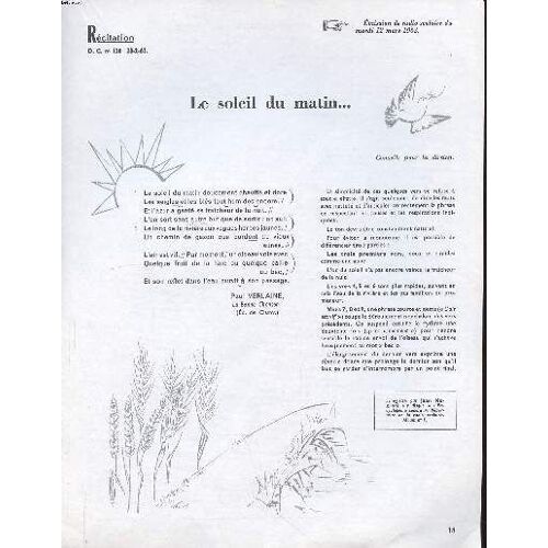 Récitation Le Soleil Du Matin Extrait Du D.C. N°130 Du 28-2-63