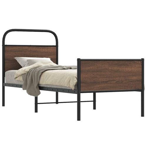 vidaXL Cadre de lit sans matelas 80x200cm chêne marron bois ingénierie