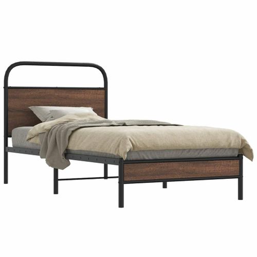 Vidaxl Cadre De Lit Sans Matelas 100x190 Cm Chêne Marron