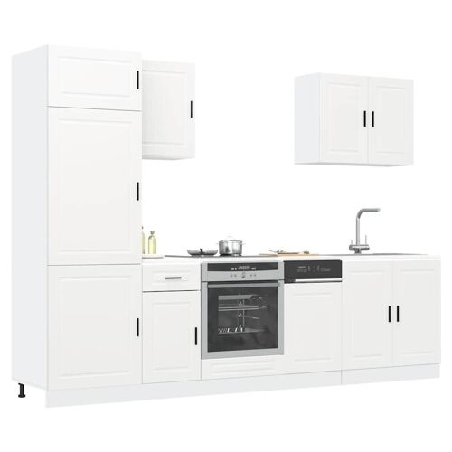 vidaXL Ensemble d'armoires cuisine 7pcs Kalmar blanc bois d'ingénierie