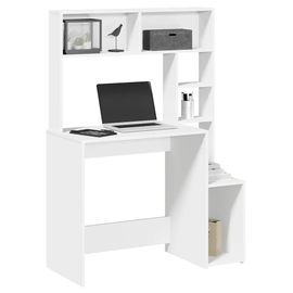 Vidaxl Bureau Avec Étagères Blanc 100x45x140 Cm Bois D'ingénierie