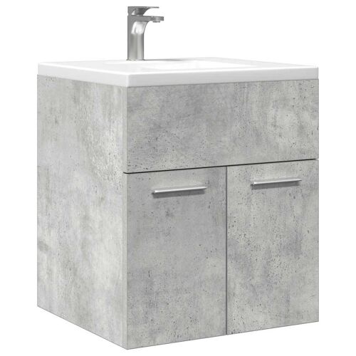 vidaXL Armoire de lavabo de salle de bain gris béton 41x38,5x46 cm