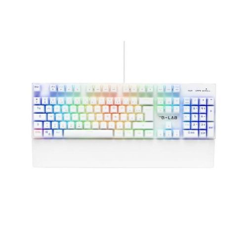 Clavier Gamer - The G-Lab - KEYZ RUBIDIUM - M¿canique (Switch Rouge) - Repose Poignet - RGB - Filaire - Azerty - Blanc
