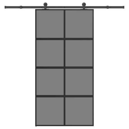 vidaXL Porte coulissante kit de quincaillerie trempé verre aluminium