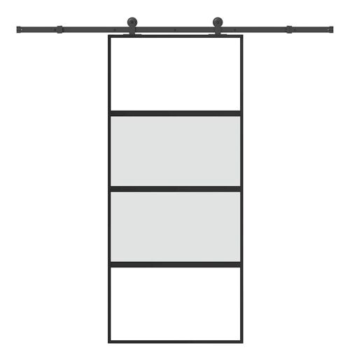 vidaXL Porte coulissante kit de quincaillerie trempé verre aluminium