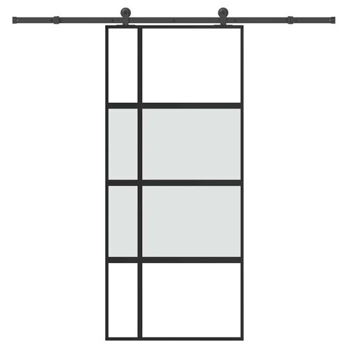 vidaXL Porte coulissante kit de quincaillerie trempé verre aluminium