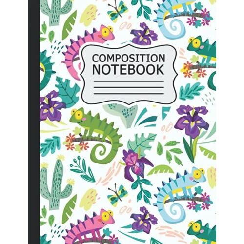 Chameleon Composition Notebook: Chameleon Wide Ruled Lined Journal .