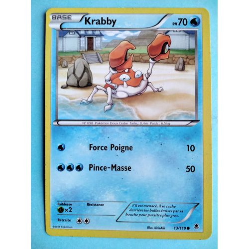 Carte Pokémon N° 098 Krabby