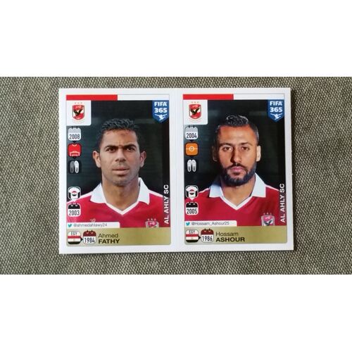 Images 290 Et 291 Autocollantes Fifa 365 Panini 2016 -Ahmed Fathy -Hossam Ashour- Al Ahly Sc
