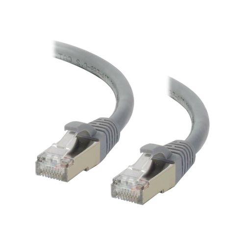 C2G Cat6a Booted Shielded (STP) Network Patch Cable - Cordon de raccordement - RJ-45 (M) pour RJ-45 (M) - 2 m - STP - CAT 6a - moulé, sans crochet, bloqué - gris