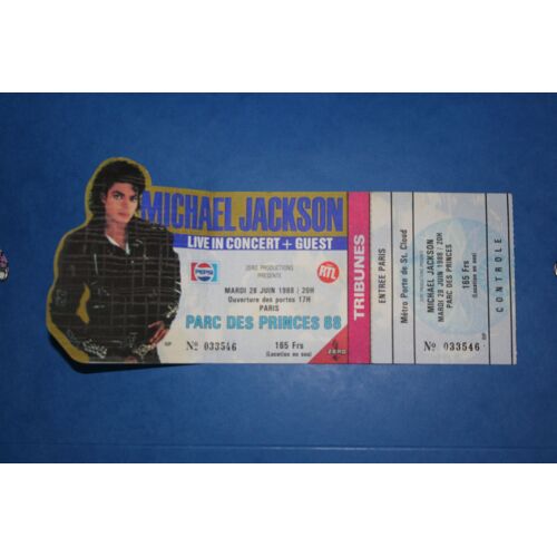 Ticket Michael Jackson Concert Parc Des Princes  Du Mardi 28 Juin 1988 Pour Un Collectionneur Billet Complet Avec Sa Souche 
