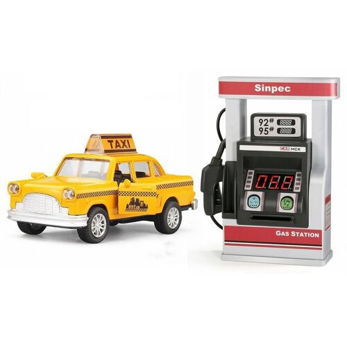 Voiture De Taxi En Alliage Jaune Classique, Modèle Avec Effets Sonores Légers, Ornement Souvenir, Jouets Pour Garçons, Cadeau D'Anniversaire Pour Enfants